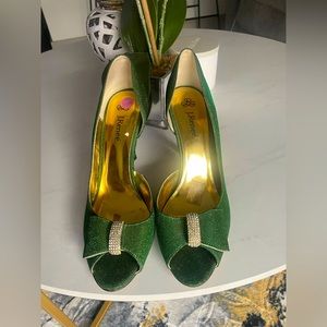 J.Renee Green Peep Toe Heels